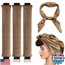 obeoby 3 Pack Heatless Curling Rod, Overnight Curls with Hook Velvet Hair Cur