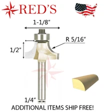 Tideway Carbide PRO LC06021004 5/16" Radius Round Over 1/4" shank router bit