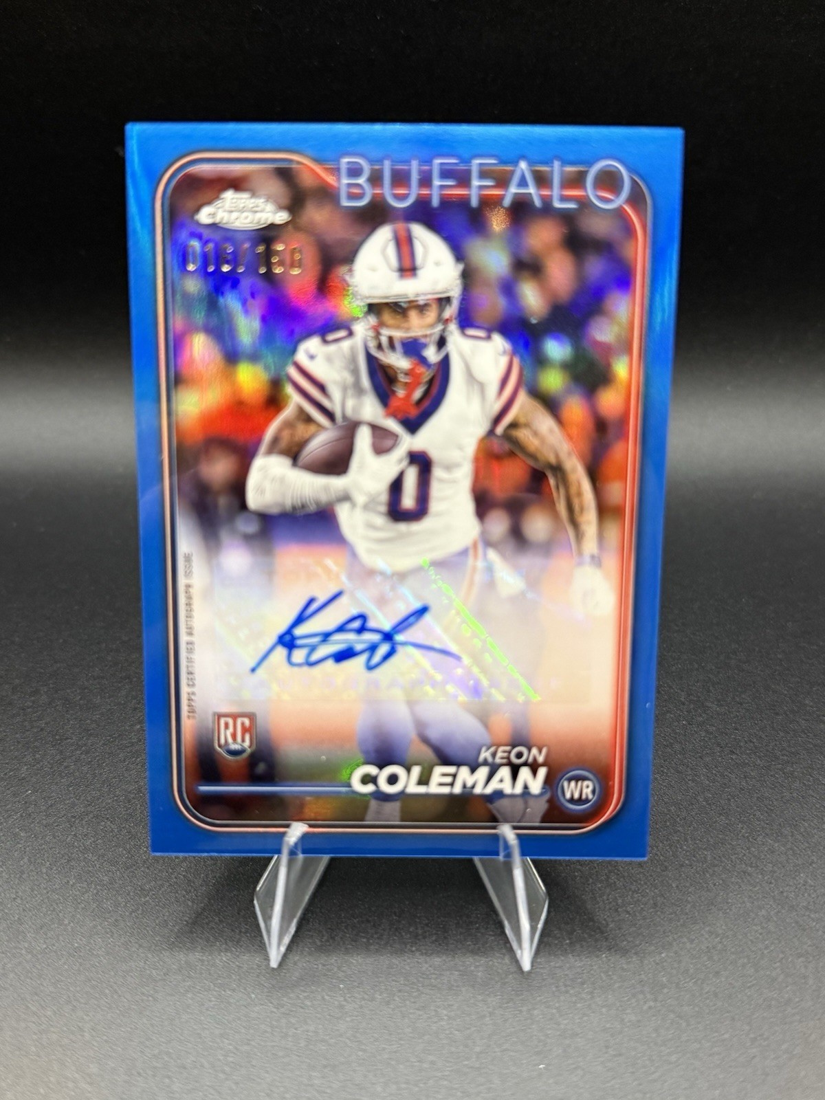2024 Topps Chrome - Rookie Autographs Keon Coleman #RA-KCO Blue Refractor /150