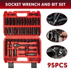 95Pcs 3/8" Drive Impact Socket Wrench SAE & Metric Bits Universal Joint AU
