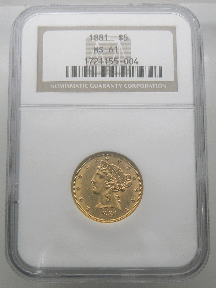 NGC 1881 Year Half Eagle $5 US Gold Coins (Pre - 1933) for sale | eBay