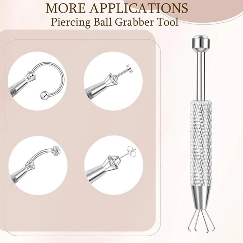 2Pcs Stainless Steel Piercing Ball Grabber Tool Set – Effortless Jewelry Changes image 5