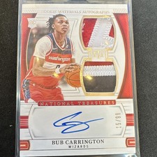 2024-25 Panini National Treasures Rookie Patch Auto Bub Carrington #124/99 Wiza…