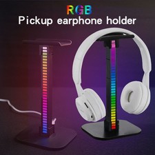 RGB Gaming Headphone Stand Headset Desk Display Holder Base/USB Pickup Light LED