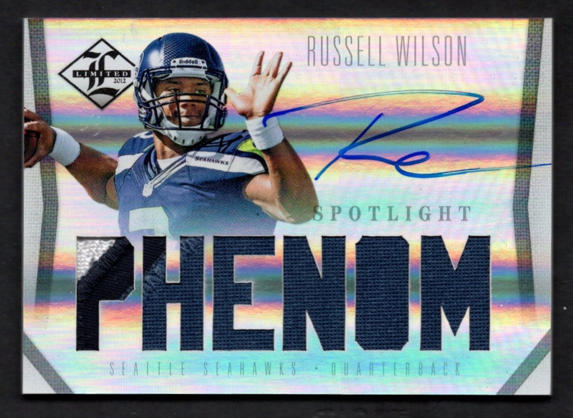 Russell Wilson Panini Limited #225 Jersey Autograph-Gold Spotlight