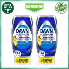2 Pack Dawn EZ-Squeeze Platinum Dishwashing Liquid Dish Soap, 12.2 fl oz