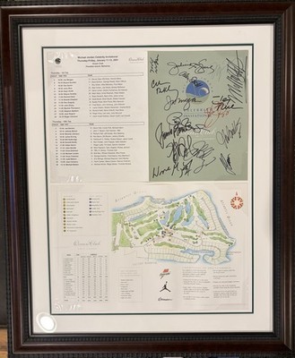 ONE OF A KIND Michael Jordan Golf Tourney Program with Multiple Signatures !!