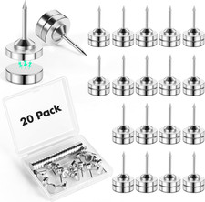 20 Sets Magnetic Push Pins, Silver Magnetic Tacks, Thumbtacks for Hanging, Poste