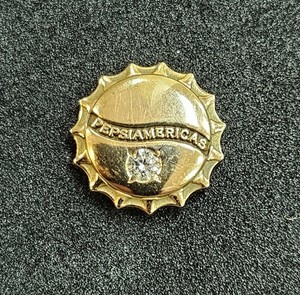 Pepsi Americas Pepsi Cola Employee Service Award 10K Gold Pin With Diamo Diamond