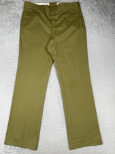 VINTAGE Boy Scouts Of America Pants Adult 36x32 Green Cotton Blend Twill Uniform