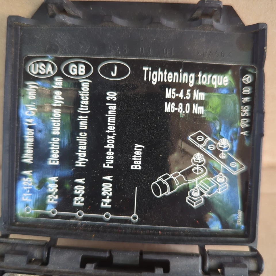 Relé de conexiones de caja de fusibles debajo del capó 97-04 Mercedes R170 SLK230 SLK32 AMG fabricante de equipos originales Foto 4 de 4