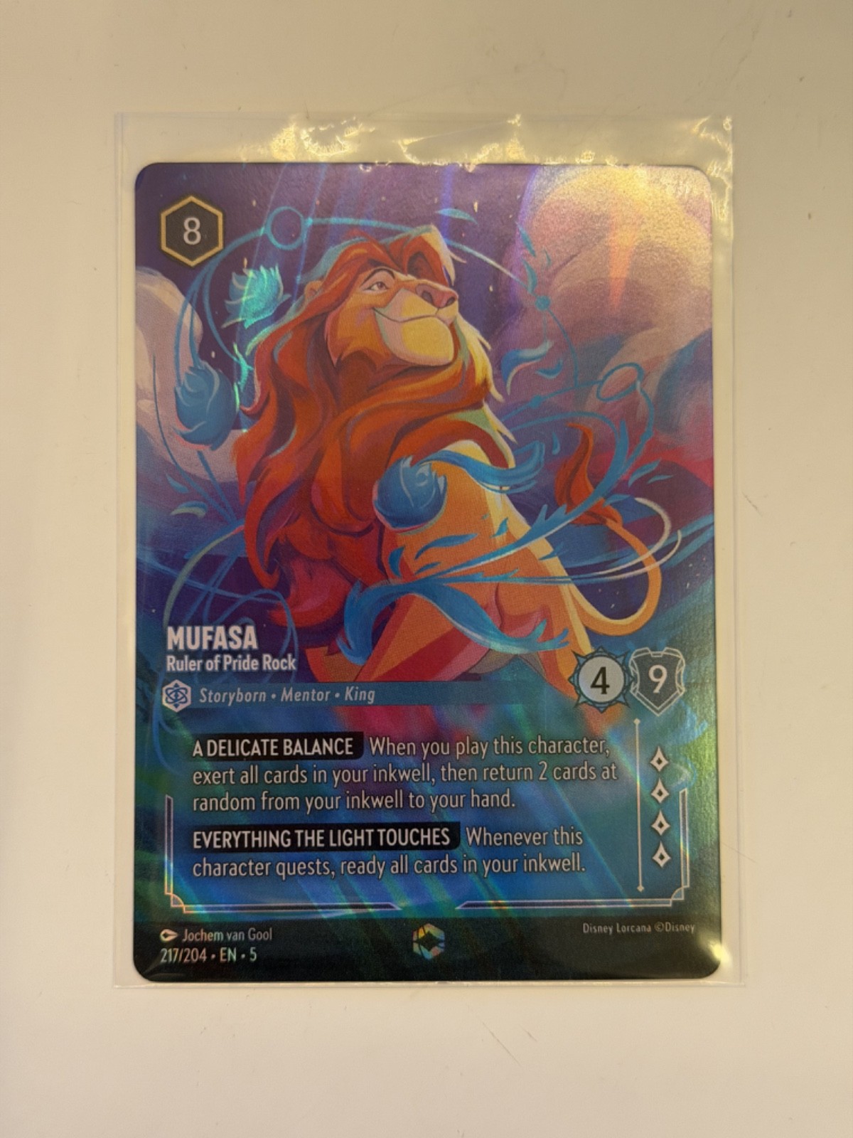 Mufasa Ruler of Pride Rock Enchanted EN5 217/204 Disney Lorcana Shimmering Skies