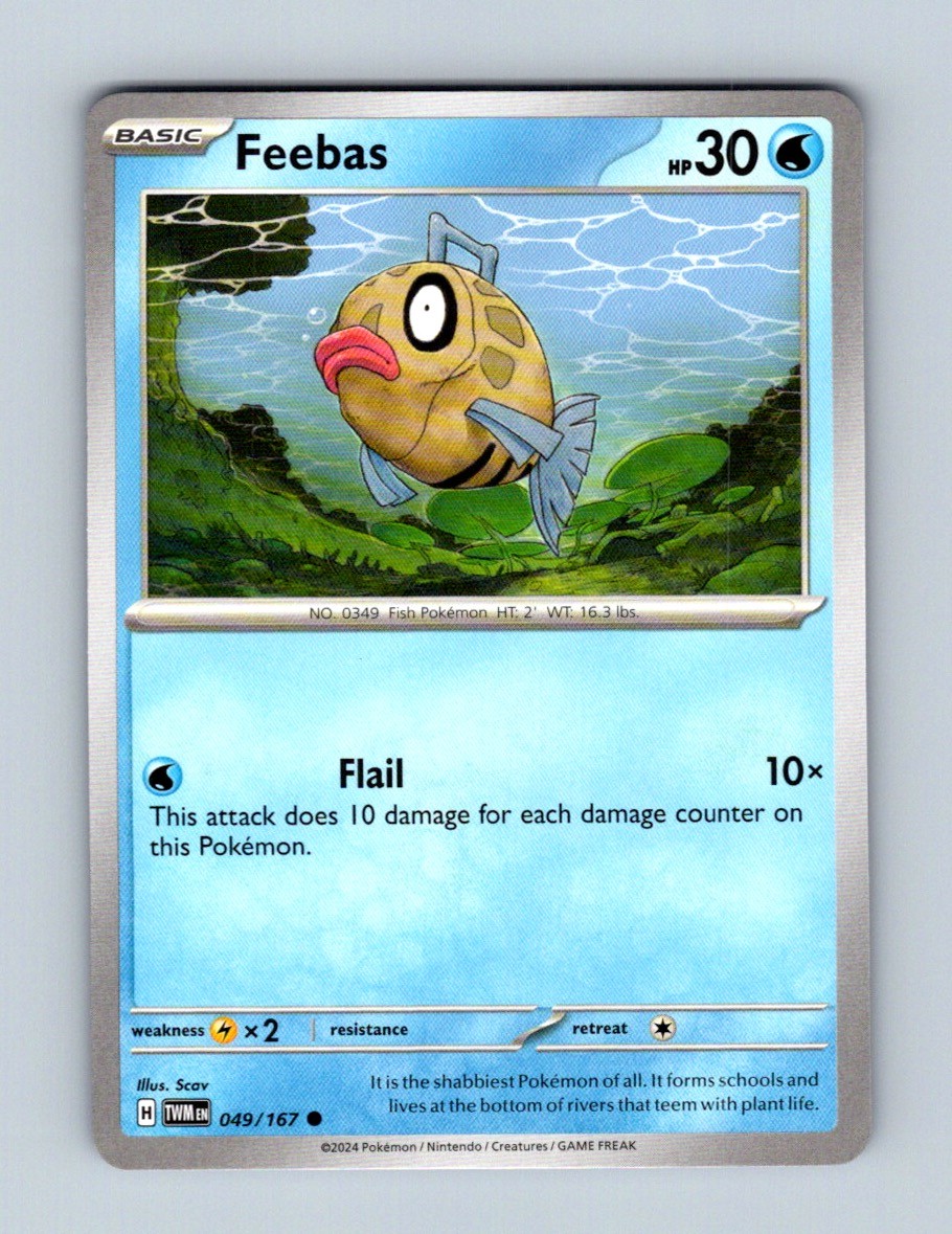 Feebas 049/167 Common Twilight Masquerade Pokemon Near Mint