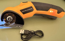 Cordless Electric Scissors Cardboard Cutter 4.2V, W/Lock, LED, 2000mAh Battery