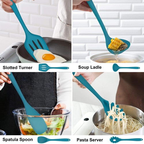 14 Pcs Cooking Utensils Set with Holder Heat Resistant Silicone Kitchen Cookw... - Picture 4 of 7