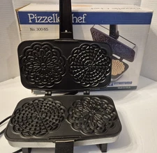 Boxed Vitantonio Pizzelle Maker No. 300-NS Chef Italian Cookie Iron Flat Clean!