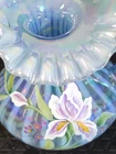 Fenton Irises On Misty Blue Opalescent Pitcher Limted Edition 1478 LS 1997 #2