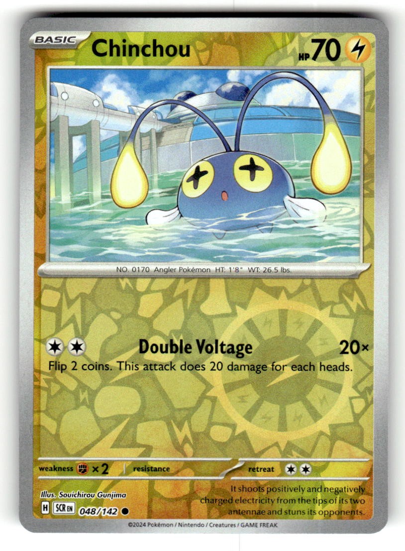 Chinchou 48/142 Common Stellar Crown Reverse Holo Pokemon Lightly Played