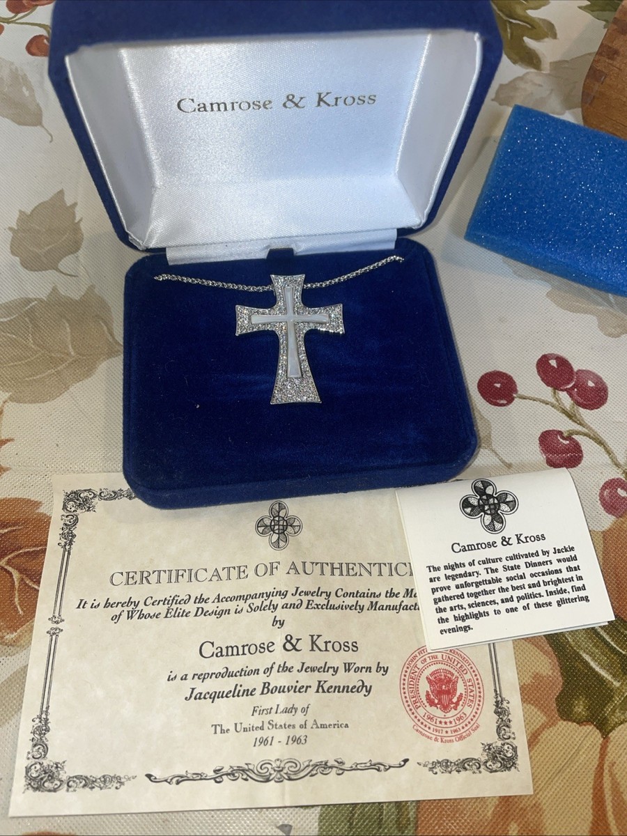 Camrose & Kross Jacqueline Jackie Kennedy Cross Necklace New | eBay