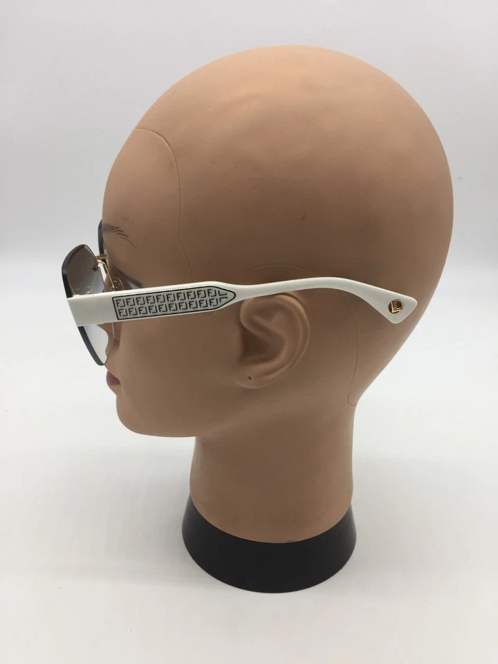 Gafas de sol Fendi para mujer de diseñador doradas/blancas 63-16-146 lentes verdes Foto 4 de 4