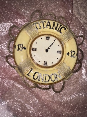 Vintage Titanic London Wand Hängeuhr reparaturbedürftig Uhrzeiger