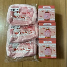 Hello Kitty Lottery Set 3 Pouches 3 Small Item Cases Sanrio New
