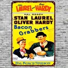 Tin Metal Signs Home Décor, "Collectible Art of Vintage Laurel & Hardy 'Bacon Gr