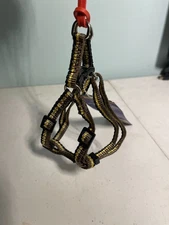 Hamilton Nylon Harness Adjustable Easy-On, 10"-16" chest, 3/8" Brown/Gold/Black