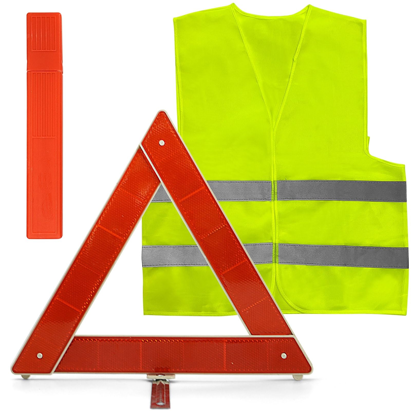 ZephyrCraft 2 in 1 Kit Emergenza Auto con Triangolo Auto Omologato e Gilet A