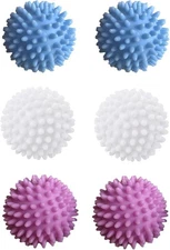 Dryer Balls for Laundry, 6 PCS Non-Toxic Reduces Drying Time & Static Washing Ba