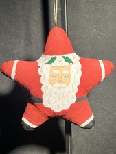 VTG American Folk Art Primitive Christmas Decor: SANTA STAR PLUSH 5