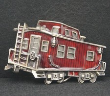 WE07165 NOS VINTAGE 1979 CUT-OUT  CABOOSE  RAILROAD CAR BRASS BELT BUCKLE