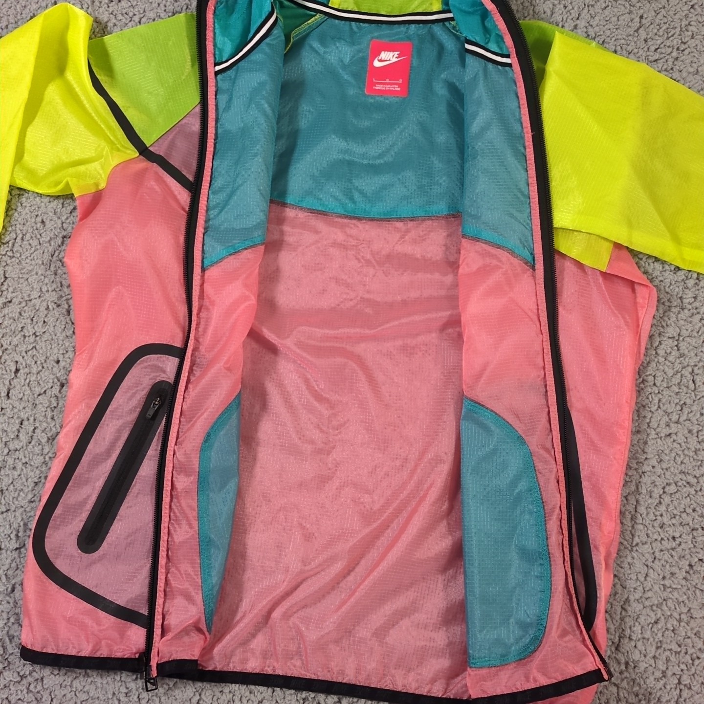 Nike Jacket Hyperfuse Tech Size L Colorblock Wind… - image 8