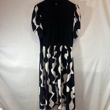 Women’s Black And White Maxi Dress By SHEIN XL Stretch Balloon Sleeves