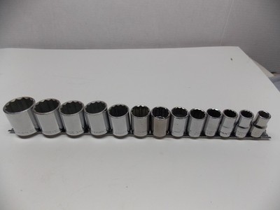 13 Pc Craftsman USA 1/2'' Dr  12 Pt Socket  ''V ''  7/16'' to 1  1/4'' EXC FREE SHIP