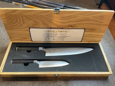 Kamikoto Niigata Senshi Dual Knife Set Japanese Honshu Steel New Wooden Box