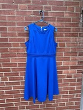 Calvin Klein Sleeveless Cobalt Blue Fit & Flare Dress