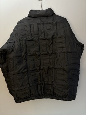 Supreme Bonded Logo Down Puffer Jacket SS19 Black Size XL Zip Up 