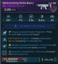 Borderlands 4 OP⭐ BOORY SMG⭐SHOCK⭐ TORQUE IMPACT ⭐EXTRA BARREL⭐JAKOBS