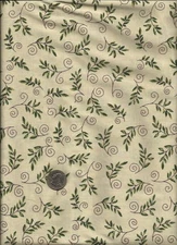 "Signature Classics" Print on drk cream/ecru Fabric by Oakhurst Textiles- 1yd+6"