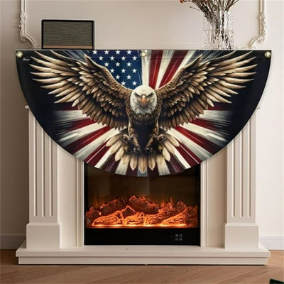 Eagle American Non-Pleated Fan Flag, American Flag Patriotic For 4th July