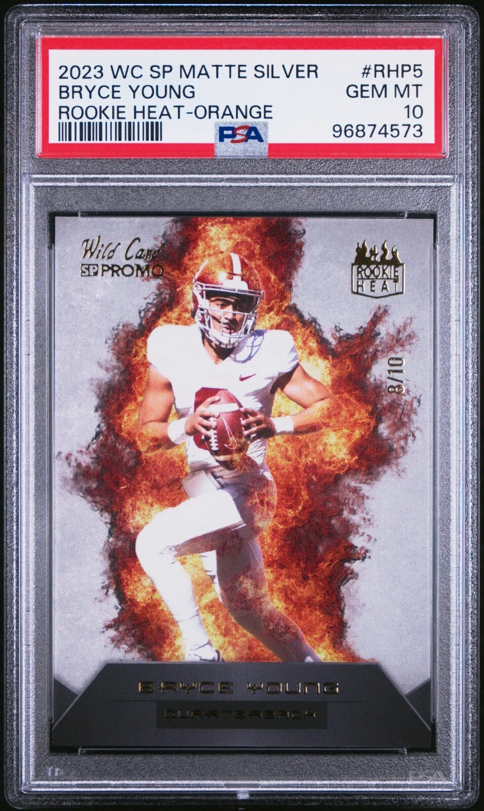 Bryce Young Wild Card SP Matte Silver Rookie Heat #RHP5 Orange