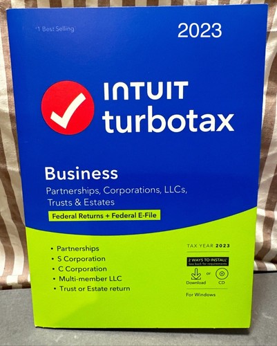 NUEVO TurboTax Business 2023 Federal + E-File Partnerships, Corporaciones, LLCs EE. UU.