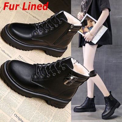 Ladies Ankle Boots Womens Fur Lined 