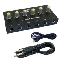 6.35mm Sound Mixer Microphone Instrument MultiChannel Input Expander 6channel