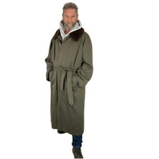 Vtg Burberrys Olive Wool Blend Gabardine Single Breast Trench Coat Fleece Liner