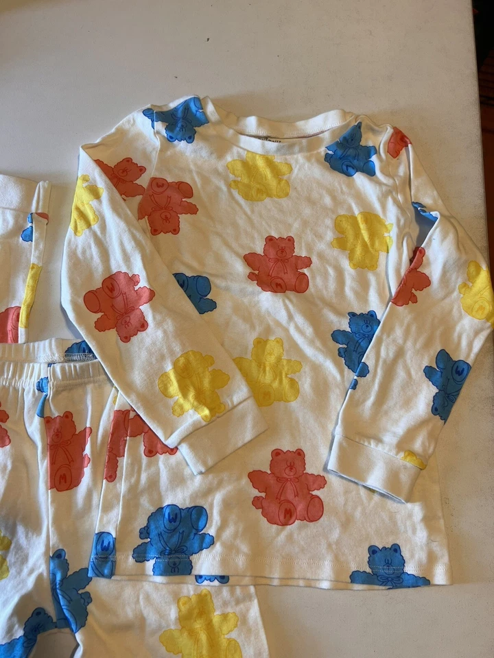 MOLLIMELLI Girls Boys Kids Size 9-10 Pajamas PJs Long Sleeve 2 Piece Bears - Image 3 of 4