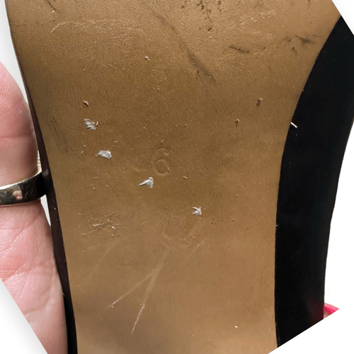 Mossimo Women's Black Vegan Leather Peep Toe Slide On Block Heel Pumps Size 6 - Picture 6 of 8