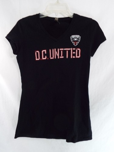 MLS Soccer D.C. United V Neck T Shirt Short Sleeves Black XL