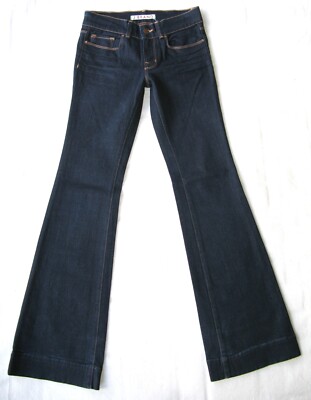 J Brand Jeans Girls Mid-Rise Flare Dark Blue + Stretch Girls/Youth Sz 14 L32.25